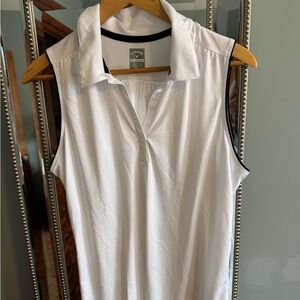 Callaway White Sleeveless Golf Polo with Black Trim